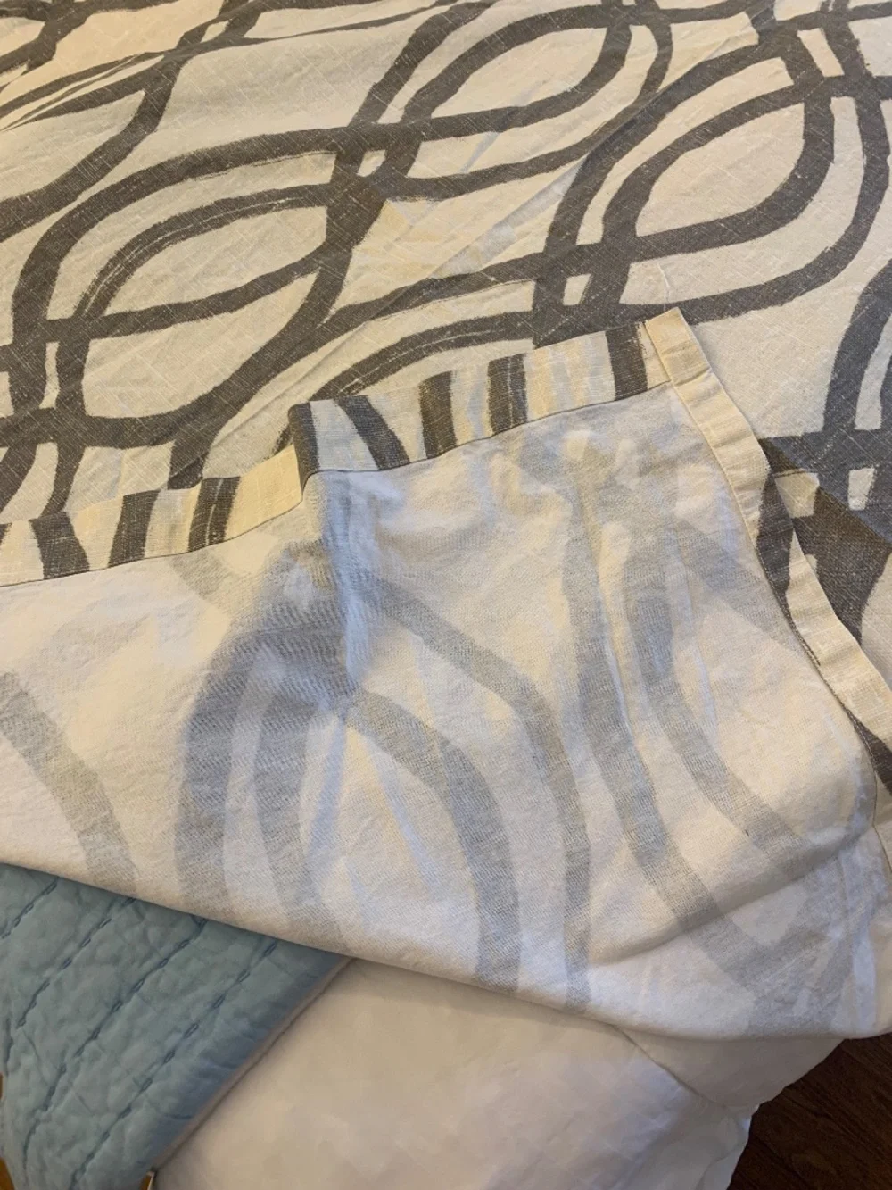 West Elm Cotton Canvas Scribble Lattice Curtain 48